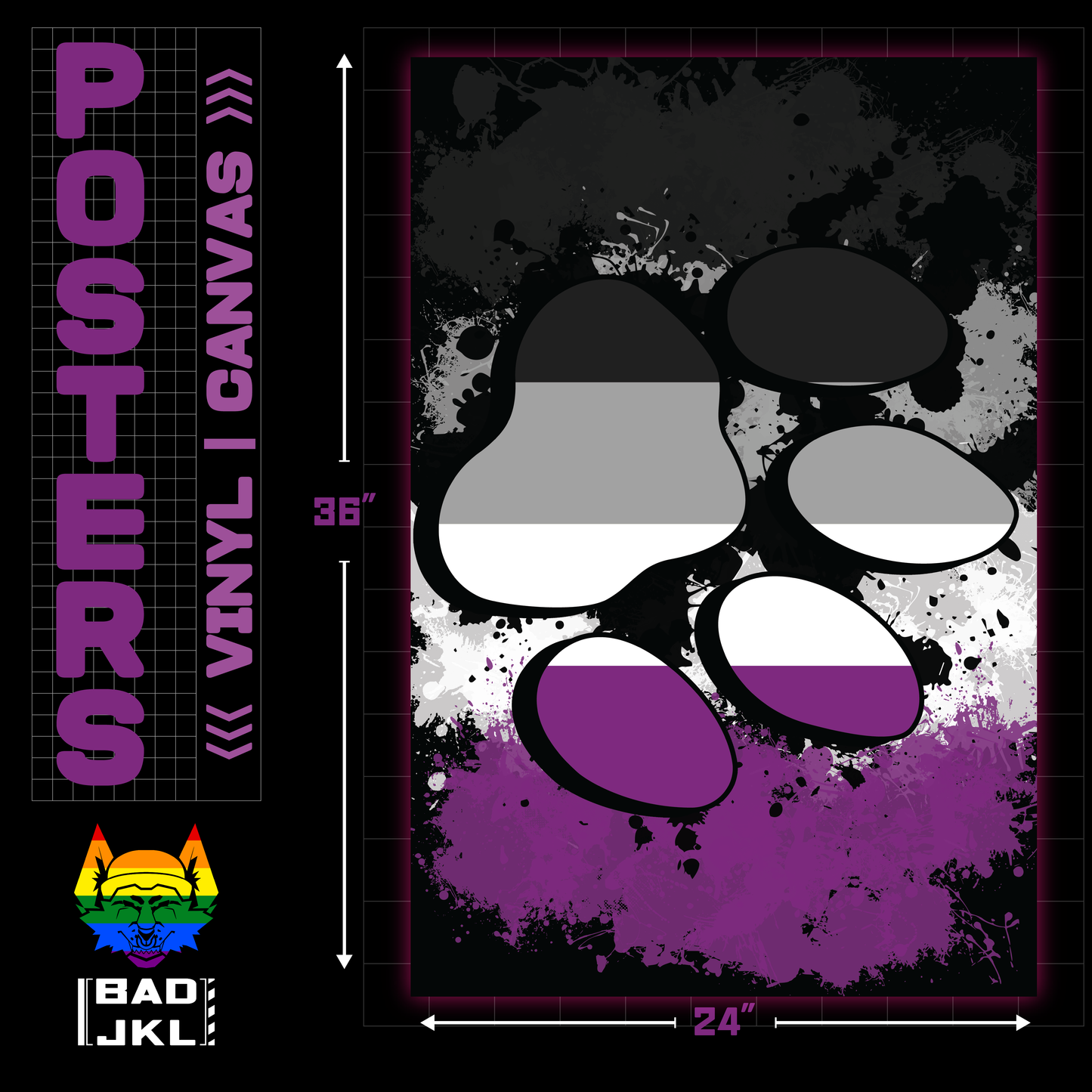 Asexual Pride Splat ⫸ Poster