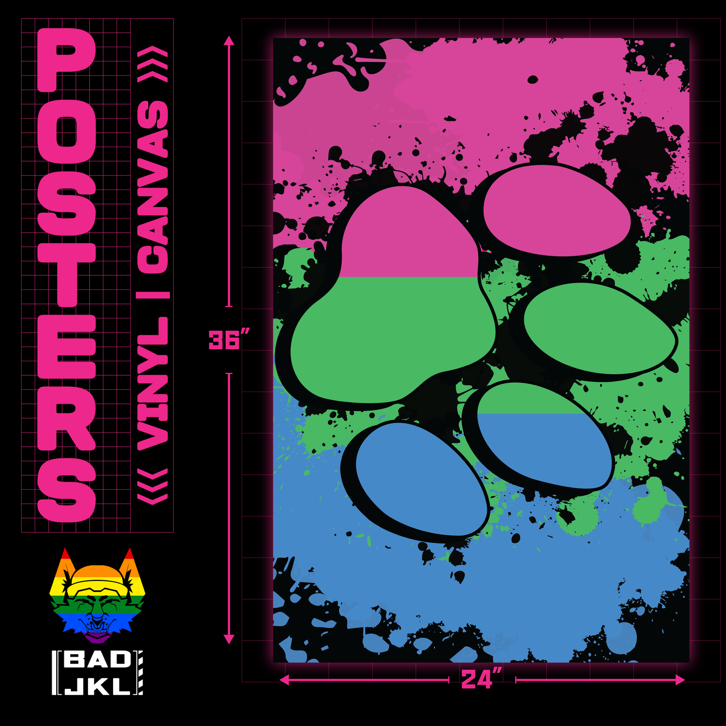 Polysexual Pride Splat ⫸ Poster